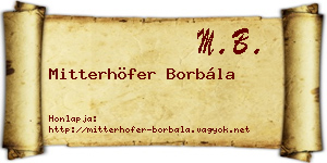 Mitterhöfer Borbála névjegykártya